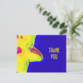 イエローアポップ・アートのートDaffodilありがとうはがき ポストカード (スタンド正面)