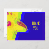 イエローアポップ・アートのートDaffodilありがとうはがき ポストカード (正面/裏面)