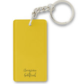 イエローアメリカン金魚絵を描鳥のイニシャル キーホルダー