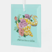 イエローアルビノボールパイソン ガラスオーナメント (正面左)