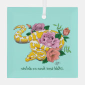 イエローアルビノボールパイソン ガラスオーナメント (裏面)