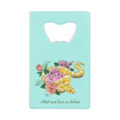 イエローアルビノボールパイソン クレジットカード栓抜き (正面)