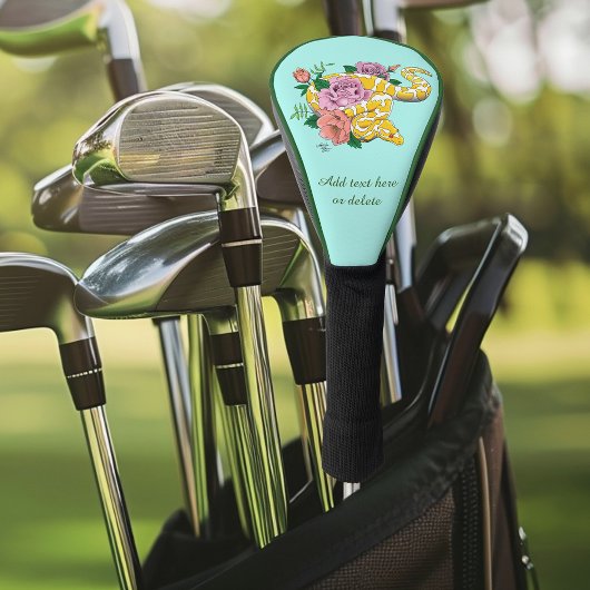 イエローアルビノボールパイソン ゴルフヘッドカバー