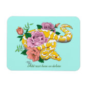 イエローアルビノボールパイソン マグネット (横)