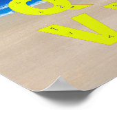 イエローアルファベットグラフサンドビーチ海スカイポスター ポスター (角)