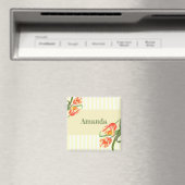 イエローアロットチューリップフラワーフローラアート マグネット (インサイチュ (食洗機))