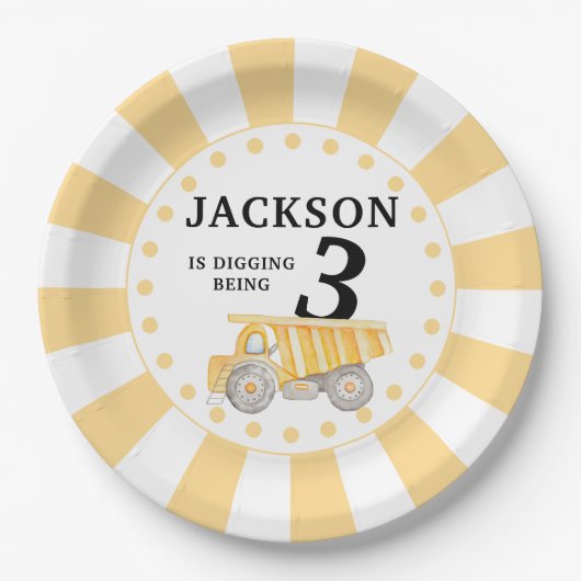 イエローアンダー建築誕生日紙プレート ペーパープレート (正面)