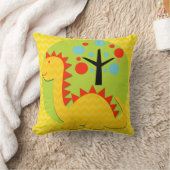 イエローアンドオレンジドラゴン装飾用クッション クッション (ブランケット)