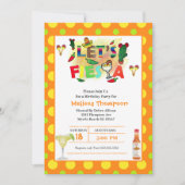 イエローアンドオレンジメキシカンフィエスタ誕生日 招待状 (正面)