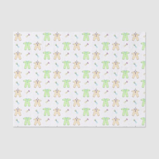 イエローアンドグリーンベビー衣料ティッシュペーパー 薄葉紙 (正面)