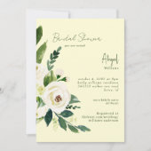イエローアンドグリーンホワイトフローラブライダルシャワー 招待状 (正面)