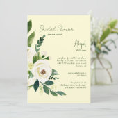 イエローアンドグリーンホワイトフローラブライダルシャワー 招待状 (スタンド正面)