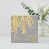 イエローアンドグレーウィローツリー結婚式招待状 招待状 (スタンド正面)