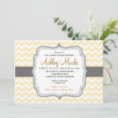 イエローアンドグレーシェブロン招待状 招待状 (スタンド正面)