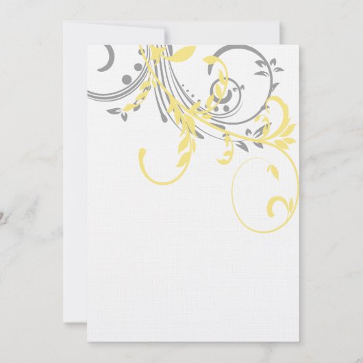 イエローアンドグレーダブルフローラ結婚式招待状 招待状 (裏面)