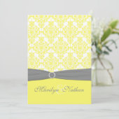 イエローアンドグレーダマスクウェディング招待状 招待状 (スタンド正面)