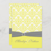 イエローアンドグレーダマスクウェディング招待状 招待状 (正面/裏面)