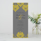 イエローアンドグレーダマスク結婚式招待状 招待状 (スタンド正面)