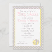 イエローアンドグレーベビービー 招待状 (裏面)