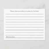 イエローアンドグレーメイソンジャーブライダルシャワーアドバイス アドバイスカード (裏面)