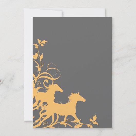 イエローアンドグレーワイルドホース結婚式招待状 招待状 (裏面)