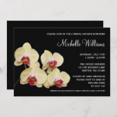 イエローアンドピンクオーキッドブライダルシャワー 招待状 (正面/裏面)