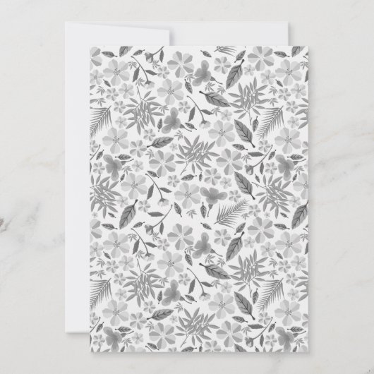 イエローアンドピンクガーデンフローラブライダルシャワー 招待状 (裏面)