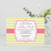 イエローアンドピンクシェブロン招待状 招待状 (スタンド正面)