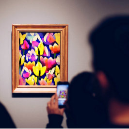 イエローアンドピンクチューリップカラフル春アート ポスター