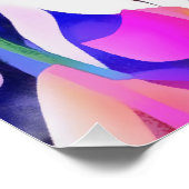 イエローアンドピンクチューリップカラフル春アート ポスター (コーナー)