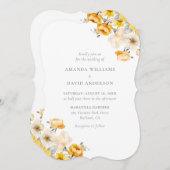 イエローアンドピーチ結婚フローラ 招待状 (正面/裏面)