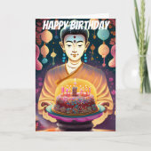 イエローアンドフシーアブッダ誕生日 カード (正面)