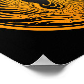 イエローアンドブラックドラゴンフェニックス陰陽 ポスター (角)