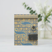 イエローアンドブルータリン、エストニア木造の戸口 ポストカード (スタンド正面)