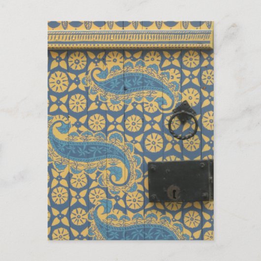 イエローアンドブルータリン、エストニア木造の戸口 ポストカード (正面)