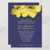 イエローアンドブルーハイビスカス結婚式招待状 招待状 (正面/裏面)