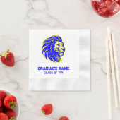 イエローアンドブルーライオンマスコット紙パーティー 縁ありカクテルナプキン (インサイチュ)