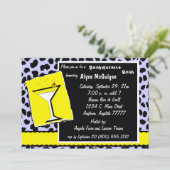 イエローアンドブルーレオパードマルティニパーティの招待状 招待状 (スタンド正面)