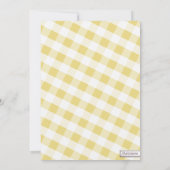イエローアンドホワイトギンガムキャンバスブライダルシャワー 招待状 (裏面)