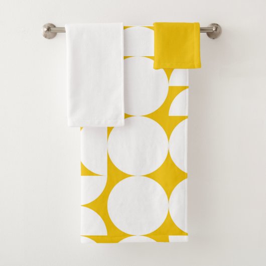 イエローアンドホワイトジオメトリックバウハウス バスタオルセット (インサイチュ)