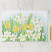 イエローアンドホワイトダフォジル春紙ランチョンマット ペーパーパッド (インサイチュ)