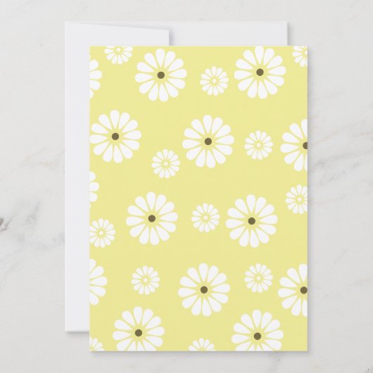 イエローアンドホワイトデイジー結婚式招待状 招待状 (裏面)