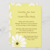 イエローアンドホワイトデイジー結婚式招待状 招待状 (正面/裏面)