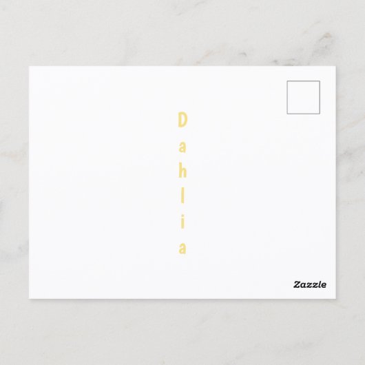 イエローアンドレッドダリアフラワーボタニカルフローラ ポストカード (裏面)