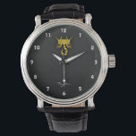 イエローアンバー蠍座 腕時計<br><div class="desc">黒クールと暗いグレーのグレーのテクスチャ付き背景に黄色の琥珀の蠍座スコーピオン。サソリは〔占星術の〕十二宮図のシンボルで、サソリの星座に由来する。蠍座は〔占星術の〕十二宮図の12のシンボルや象徴の一つで、占星術を使用する星占いの型枠である時計占いに使用される。名前または文字を追加してカスタマイズするこのアイテムで使用されているイメージはライセンスを受け、©グラフィックスFactory.com</div>