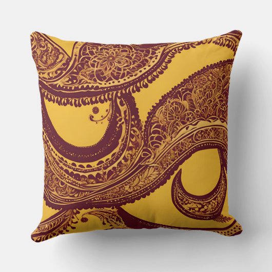 イエローアンビエンスAIアート クッション (裏面)