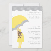 イエローアンブレラベビーシャワー招待状 招待状 (正面)