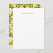 イエローアールヌーボーフローラ個人文房具 ノートカード (正面/裏面)