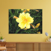 イエローイエローナルシカス花自然オリジナルアート キャンバスプリント (インサイチュ (リビング))