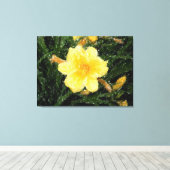 イエローイエローナルシカス花自然オリジナルアート キャンバスプリント (インサイチュ (ウッドフロア))